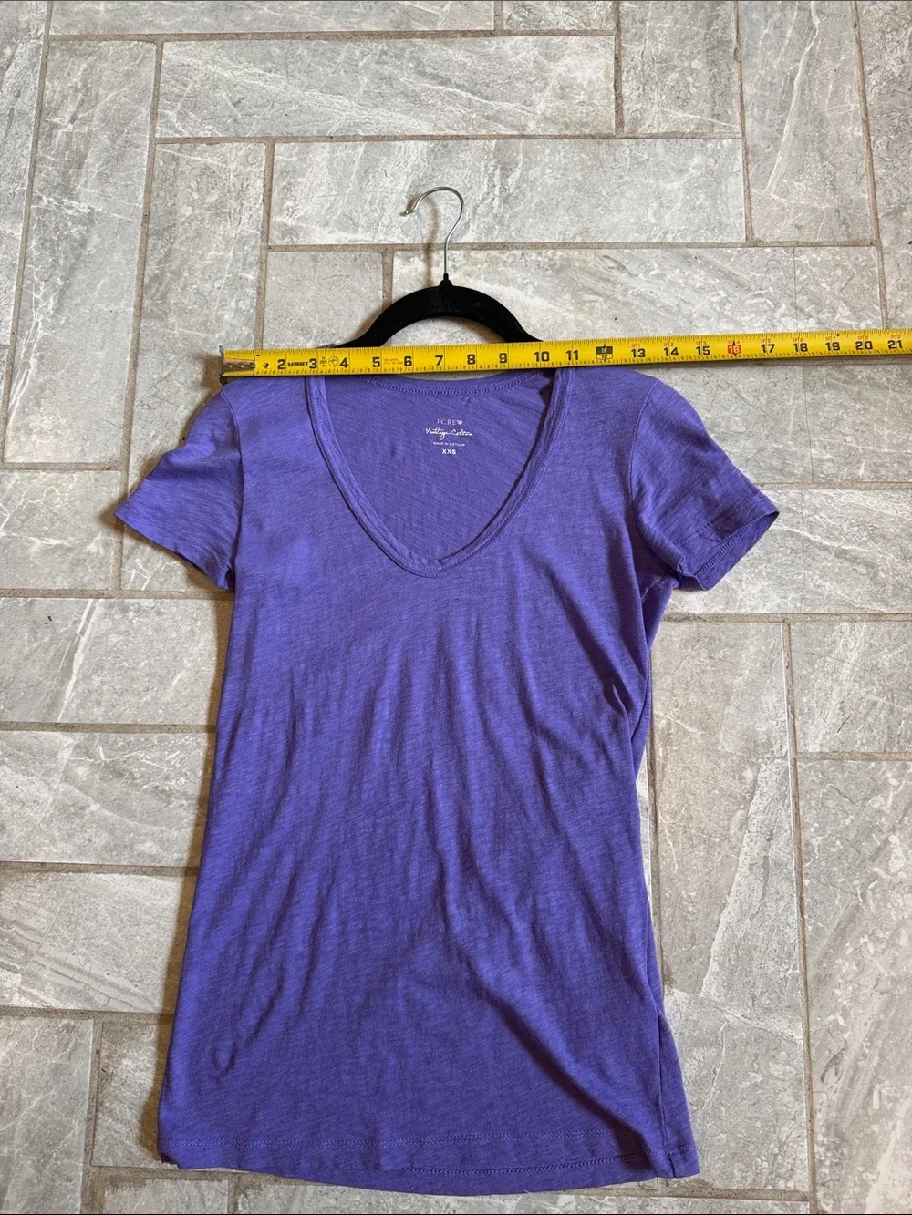 J. Crew 100% Cotton Purple V-Neck Tissue Short Sleeve Tee